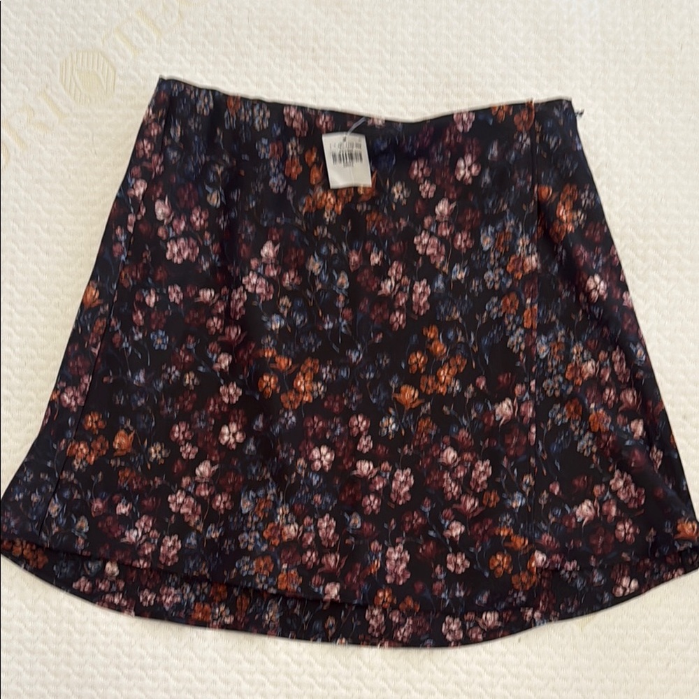 Abercrombie & Fitch Floral A-Line Skirt - Black and Orange